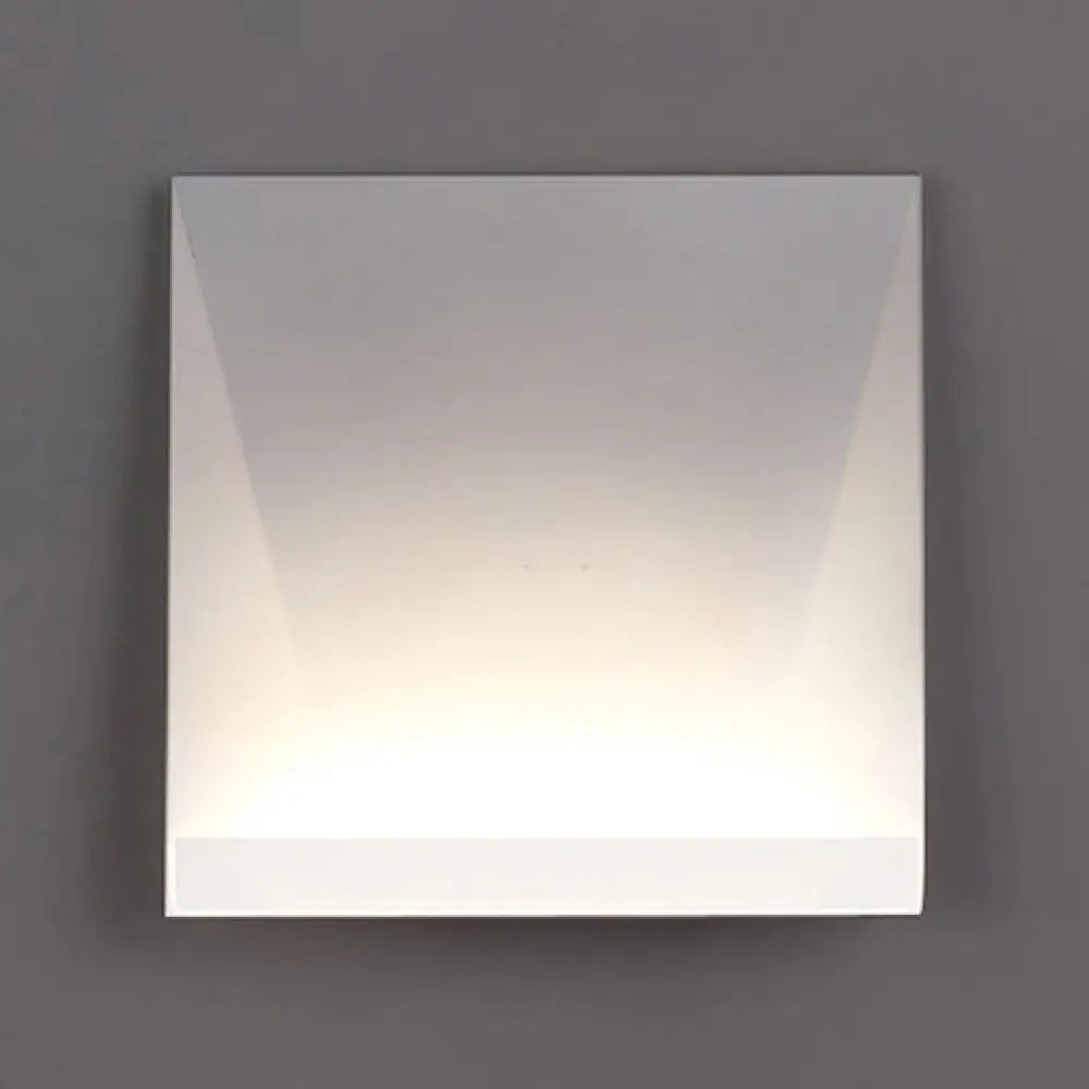 Minimalist Geometric Metal Led Wall Sconce In Warm/White Lighting For Bedroom White / C