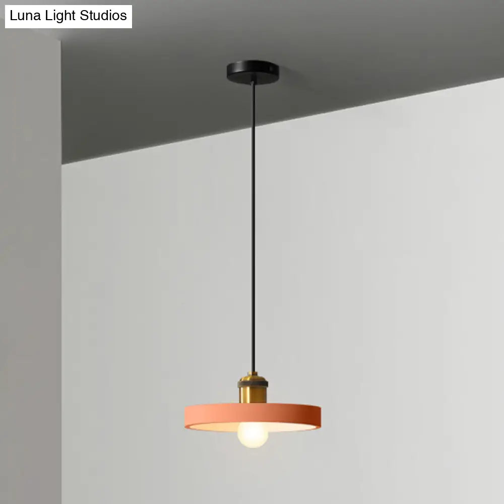 Modern Geometric Pendant Light - Stylish Resin-Cement Suspension Fixture For Dining Room Orange /