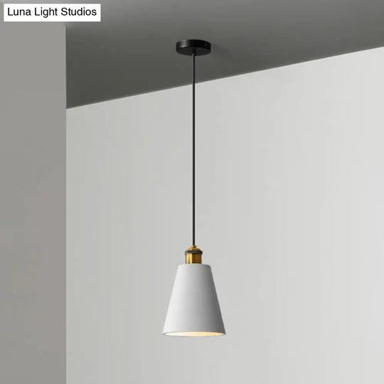 Modern Geometric Pendant Light - Stylish Resin-Cement Suspension Fixture For Dining Room Grey / Cone