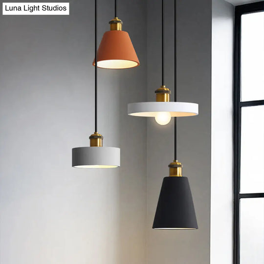 Modern Geometric Pendant Light - Stylish Resin-Cement Suspension Fixture For Dining Room