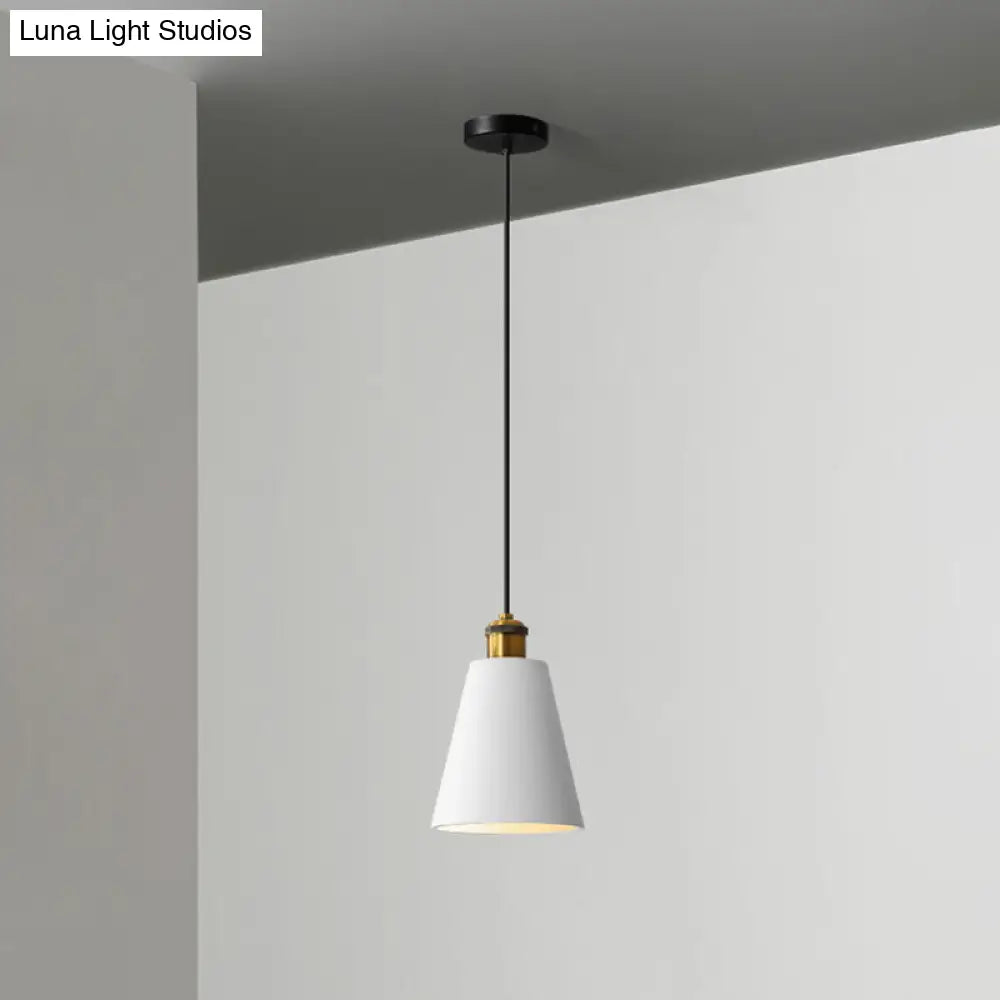 Modern Geometric Pendant Light - Stylish Resin-Cement Suspension Fixture For Dining Room White /