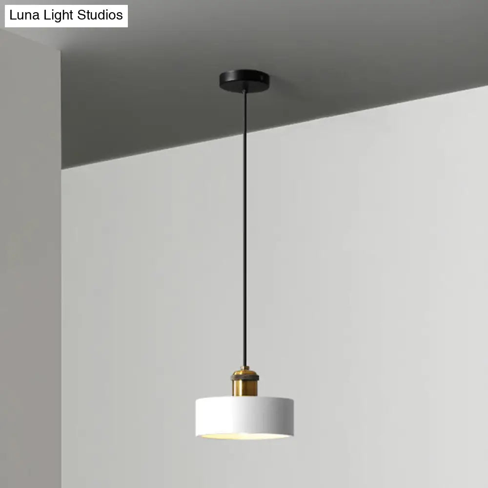 Modern Geometric Pendant Light - Stylish Resin-Cement Suspension Fixture For Dining Room White /