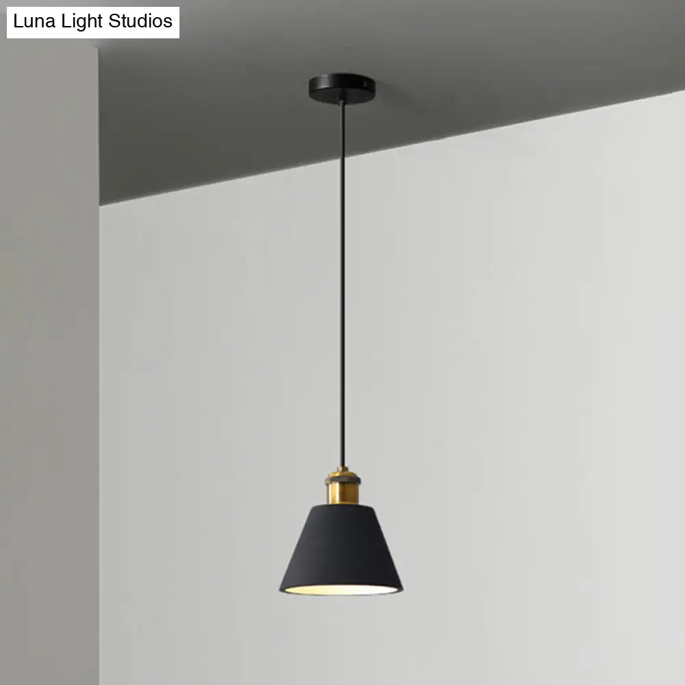 Modern Geometric Pendant Light - Stylish Resin-Cement Suspension Fixture For Dining Room Black /