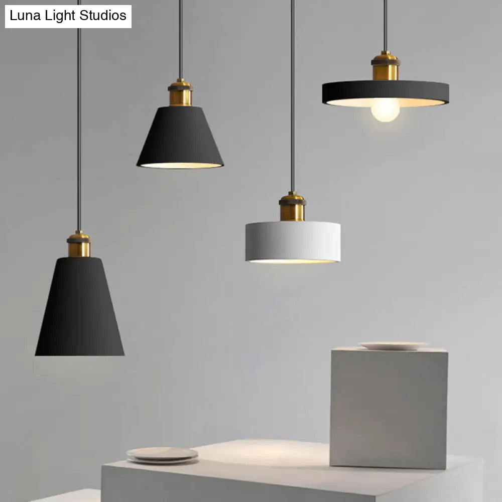 Minimalist Geometric Pendant Light - Single Resin-Cement Dining Room Suspension Fixture