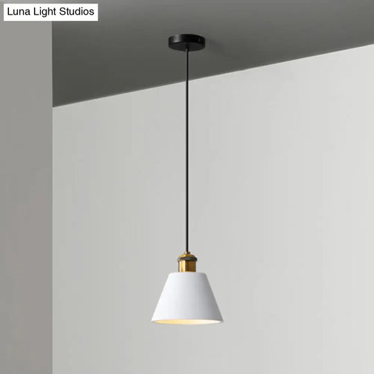 Modern Geometric Pendant Light - Stylish Resin-Cement Suspension Fixture For Dining Room White /