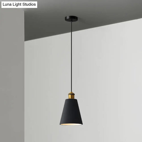 Modern Geometric Pendant Light - Stylish Resin-Cement Suspension Fixture For Dining Room Black /