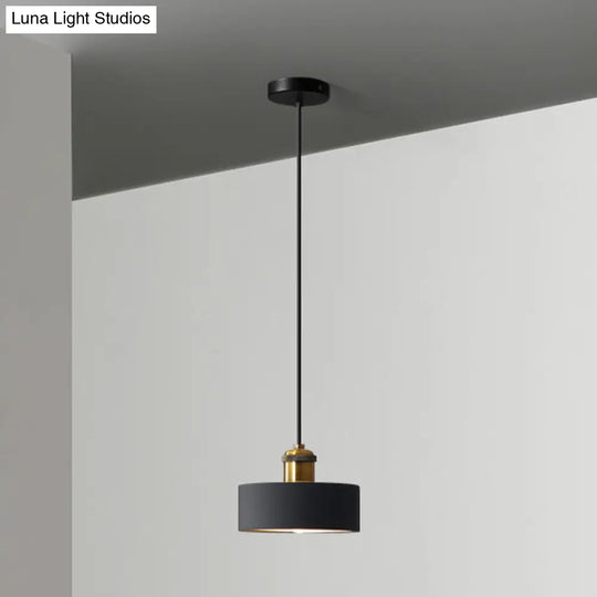 Modern Geometric Pendant Light - Stylish Resin-Cement Suspension Fixture For Dining Room Black /