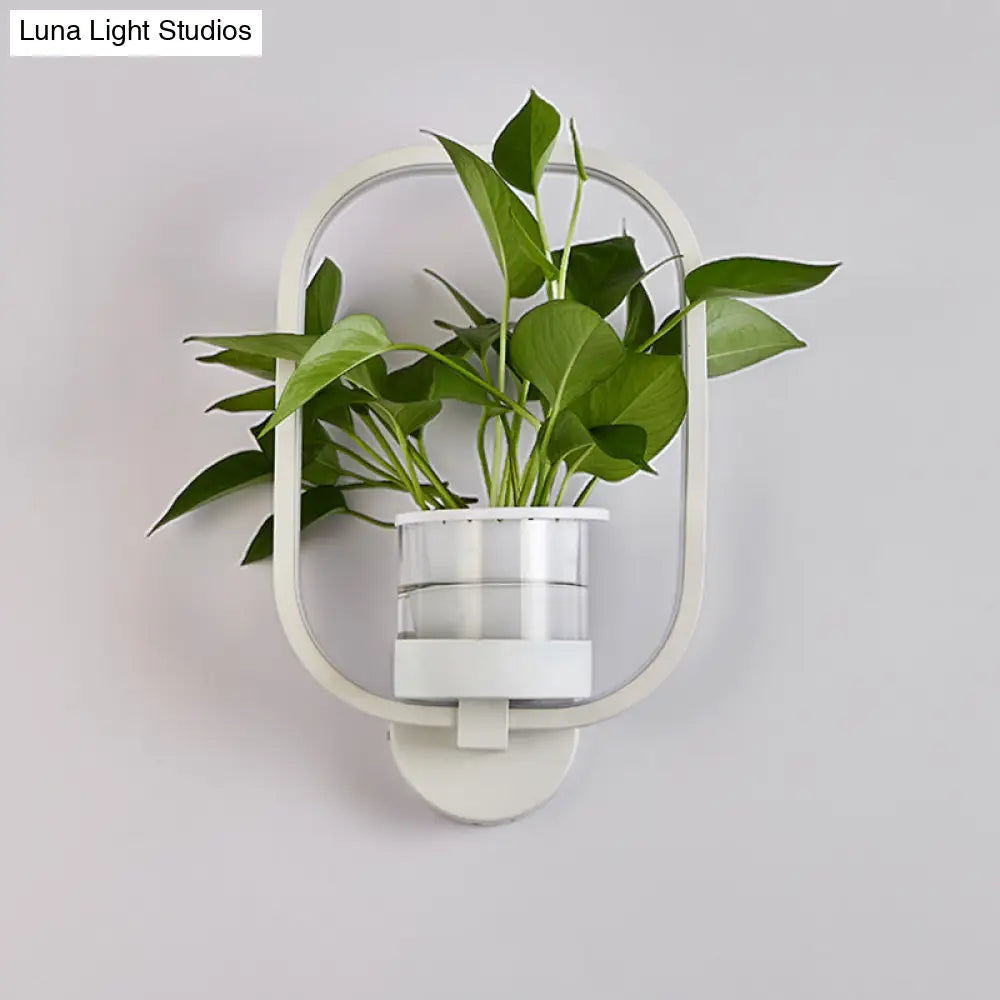 Minimalist Geometric Ring Led Wall Sconce Light - Aluminium Planter & Living Room Décor