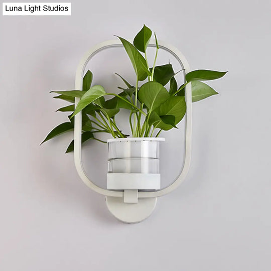 Minimalist Geometric Ring Led Wall Sconce Light - Aluminium Planter & Living Room Décor