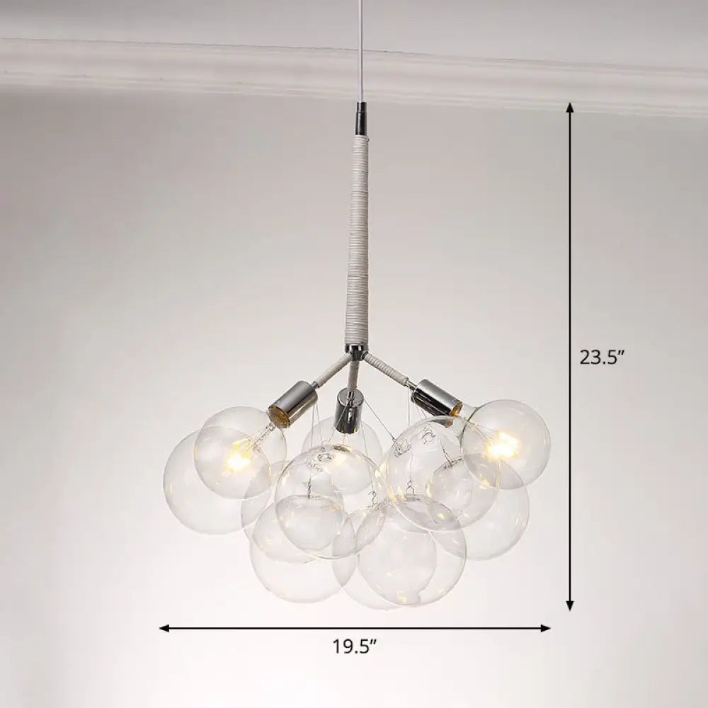 Minimalist Glass Bubble Chandelier - Stylish Suspension Light For Living Room 3 / White