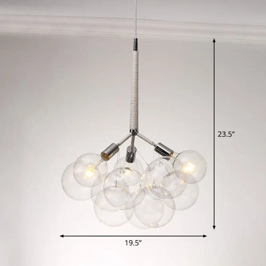 Minimalist Glass Bubble Chandelier - Stylish Suspension Light For Living Room 3 / White