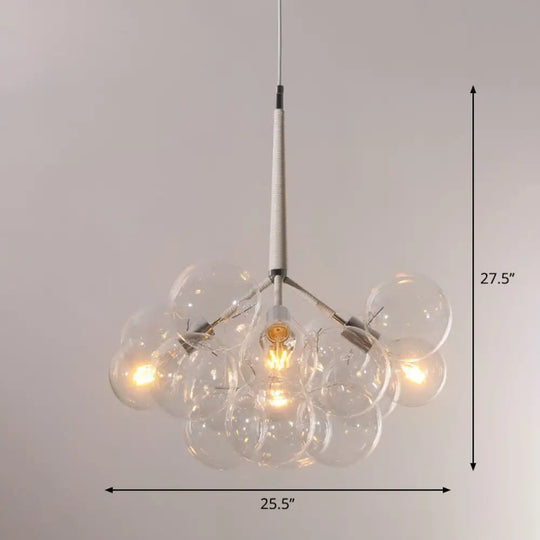 Minimalist Glass Bubble Chandelier - Stylish Suspension Light For Living Room 4 / White