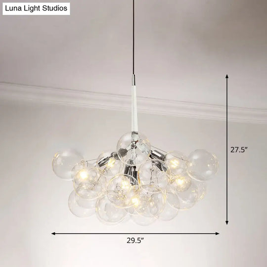 Bubble Chandelier: Minimalist Glass Suspension Light For Living Room 6 / White