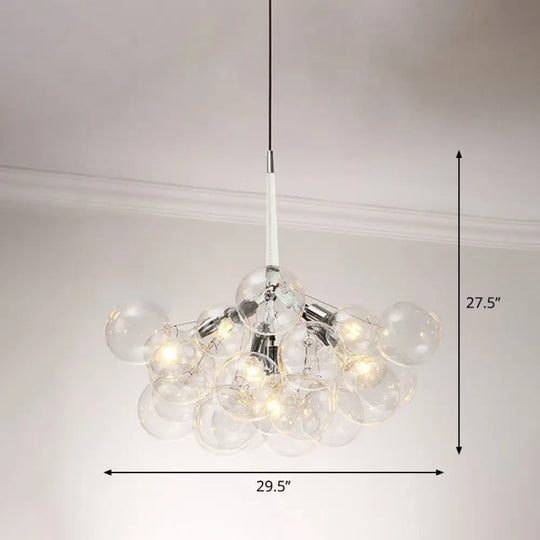 Minimalist Glass Bubble Chandelier - Stylish Suspension Light For Living Room 6 / White