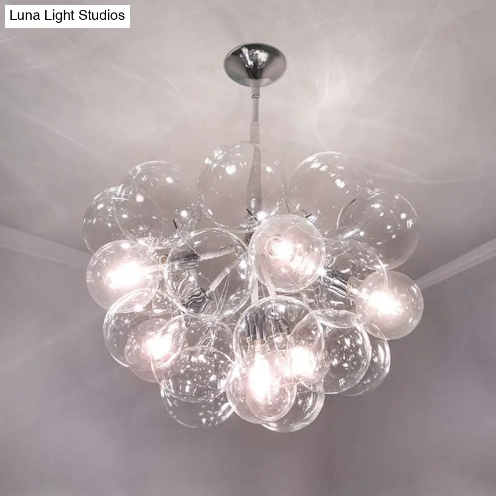 Minimalist Glass Bubble Chandelier - Stylish Suspension Light For Living Room