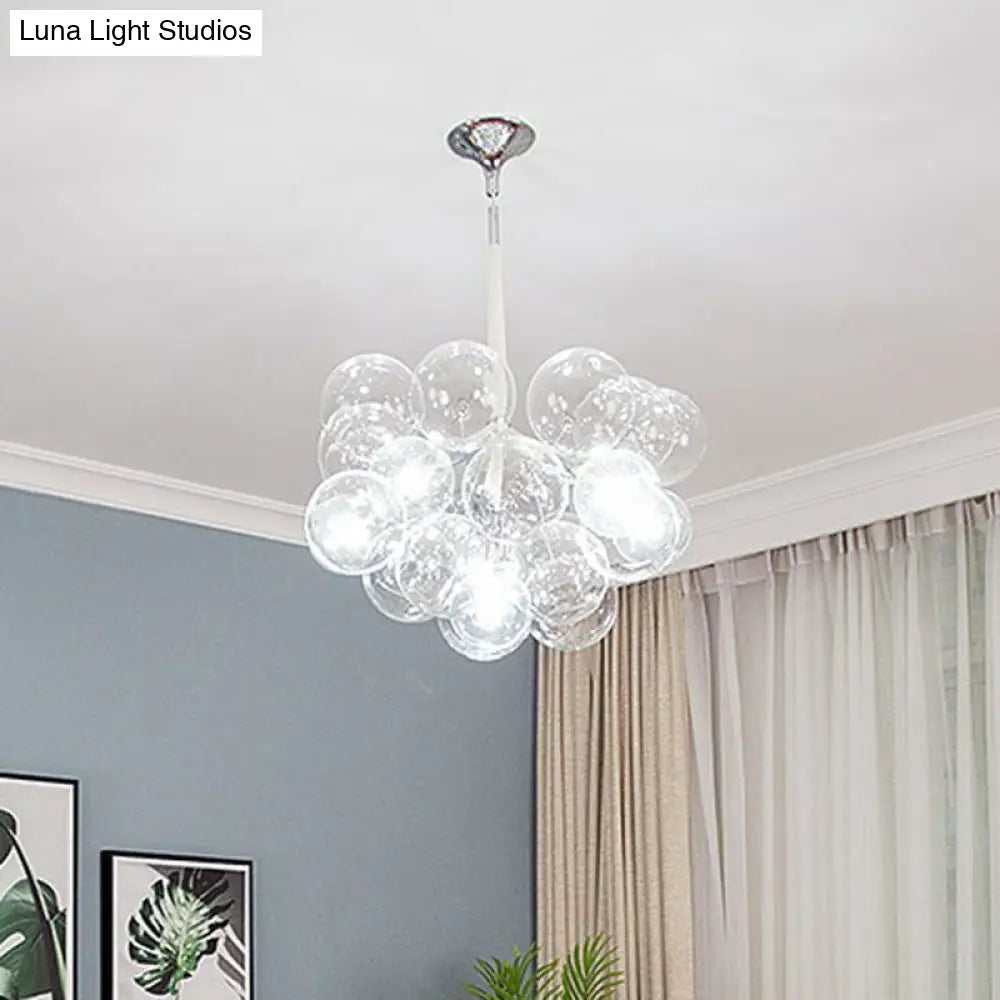 Minimalist Glass Bubble Chandelier - Stylish Suspension Light For Living Room