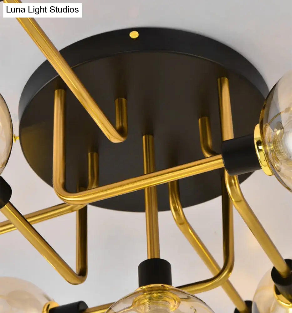 Minimalist Glass Globe Ceiling Flush Mount Light Fixture