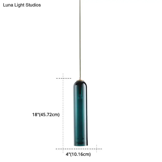 Minimalist Glass Tube Pendant Light With Adjustable Cord - Height 17.7 For Bedside And More