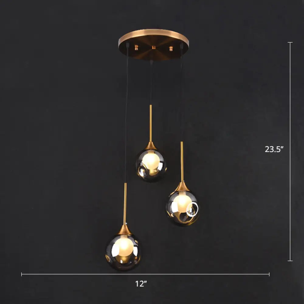 Minimalist Glass Pendant With 3-Head Down Lighting: Ideal For Dining Room And Multiple Hanging