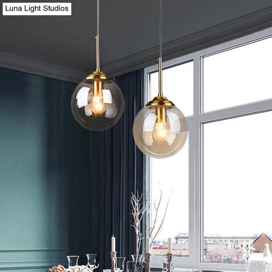 Modern Minimalist Glass Sphere Pendant Light Fixture For Indoor Ceiling