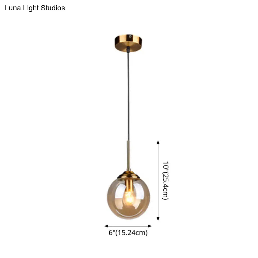 Modern Minimalist Glass Sphere Pendant Light Fixture For Indoor Ceiling