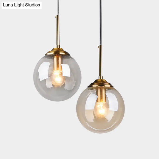 Modern Minimalist Glass Sphere Pendant Light Fixture For Indoor Ceiling