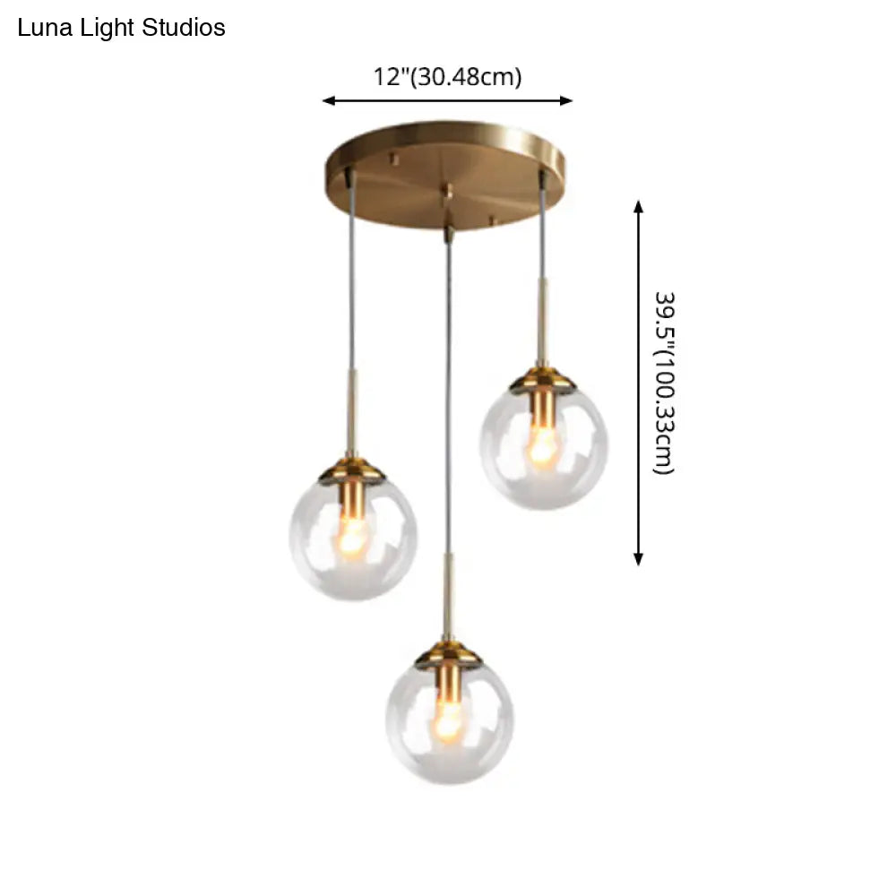 Minimalist Glass Sphere Pendant Light Fixture For Modern Indoor Ceiling Lighting