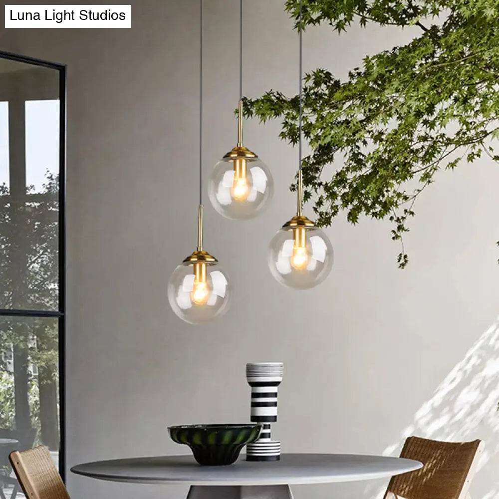 Minimalist Glass Sphere Pendant Light Fixture For Modern Indoor Ceiling Lighting