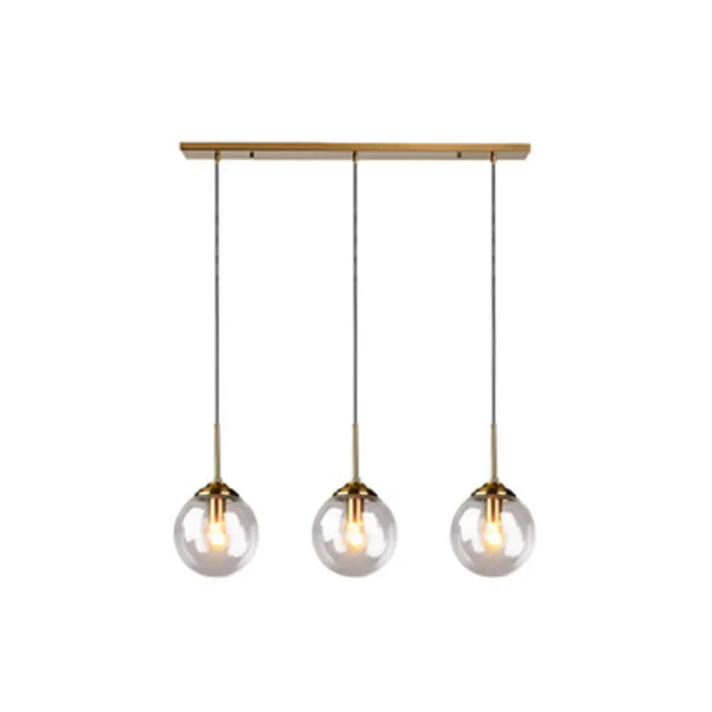 Minimalist Glass Sphere Pendant Light Fixture For Modern Indoor Ceiling Lighting Clear / Linear