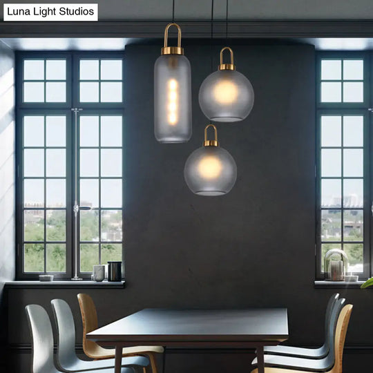 Minimalist Dining Room Pendant Light With Globe Glass Shade - 1 Head Ceiling Fixture