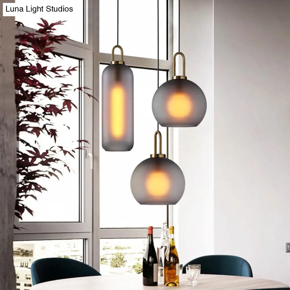 Minimalist Globe Pendant Ceiling Light For Dining Room With Glass Shade