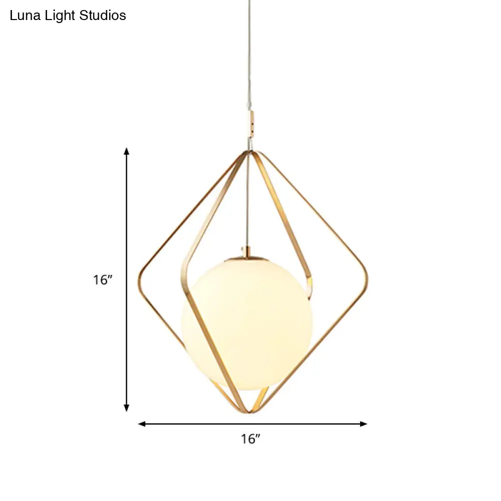 Minimalist Gold Pendant Light - 1 Head Led Down Lighting For Bedroom 10.5/16 W