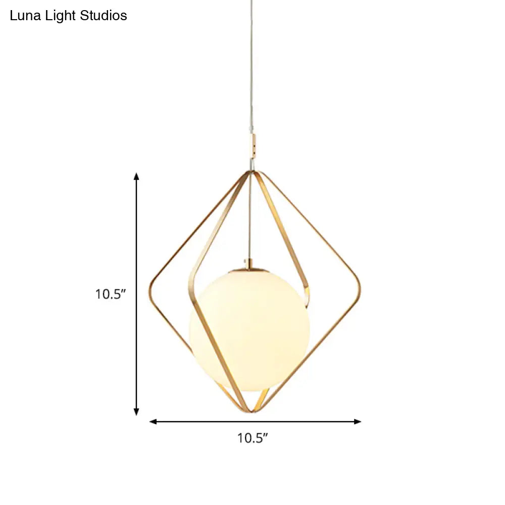 Minimalist Gold Pendant Light - 1 Head Led Down Lighting For Bedroom 10.5/16 W