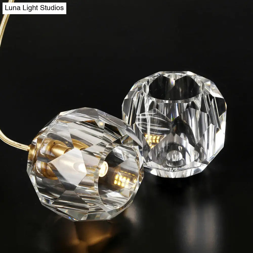 Minimalist Gold Finish Crystal Ball Pendant Light - Ideal For Restaurants