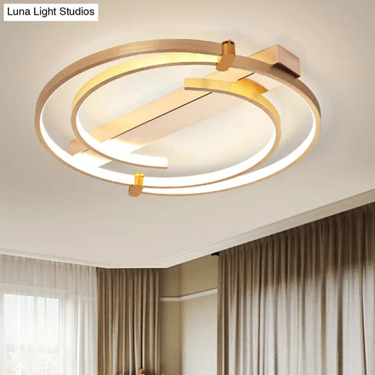 Minimalist Gold Flush Mount Ceiling Light Fixture - 18’/23.5’ W Ring For Bedrooms