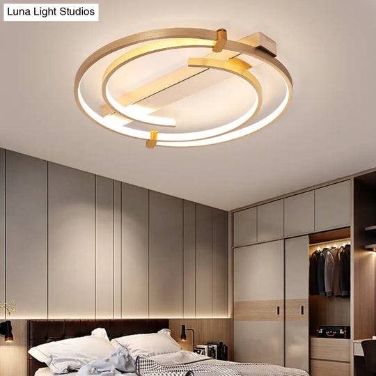 Minimalist Gold Flush Mount Ceiling Light Fixture - 18/23.5 W Ring For Bedrooms / 18