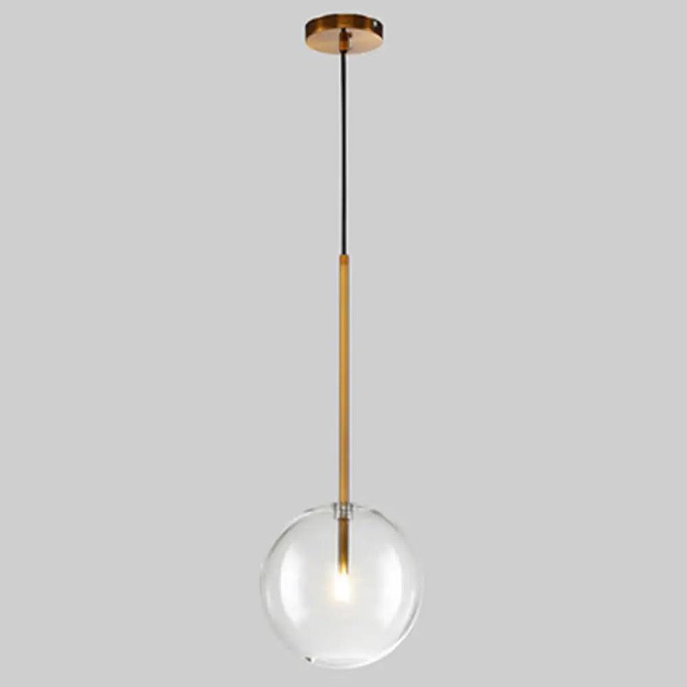 Minimalist Gold Globe Glass Pendant Light Fixture / 10