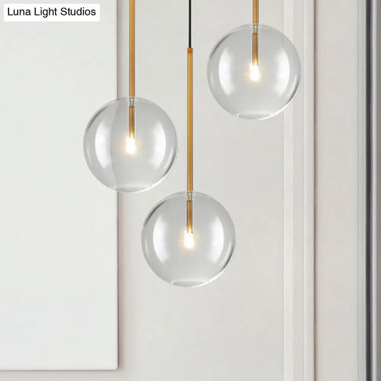 Minimalist Gold Globe Glass Pendant Light Fixture