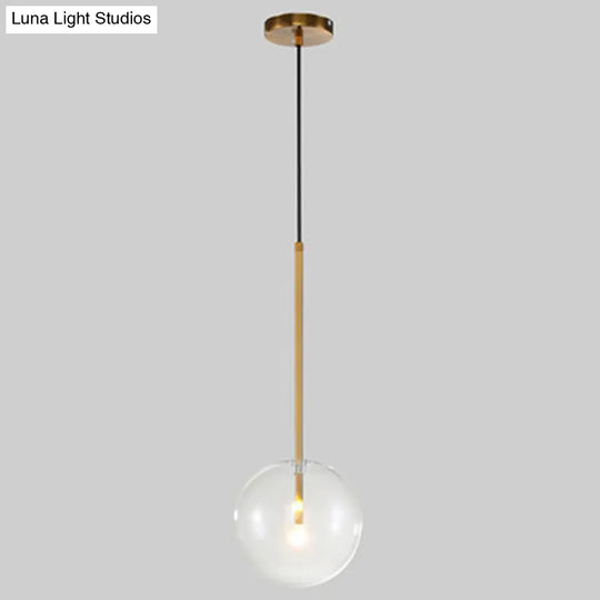 Minimalist Gold Globe Glass Pendant Light Fixture