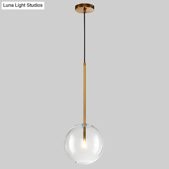 Minimalist Gold Globe Glass Pendant Light Fixture