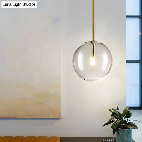 Minimalist Gold Globe Glass Pendant Light Fixture