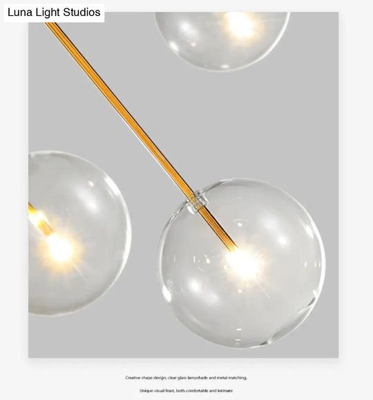 Minimalist Gold Globe Glass Pendant Light Fixture