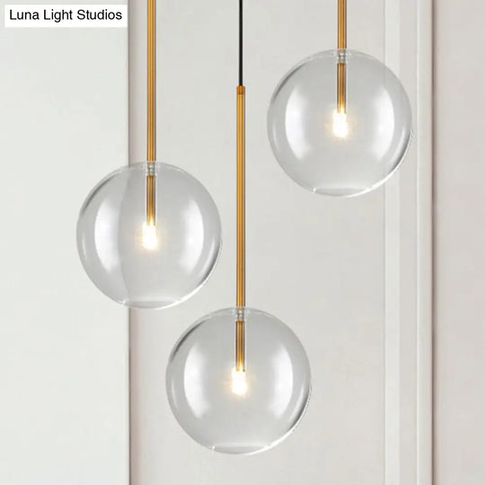 Minimalist Gold Globe Glass Pendant Light Fixture