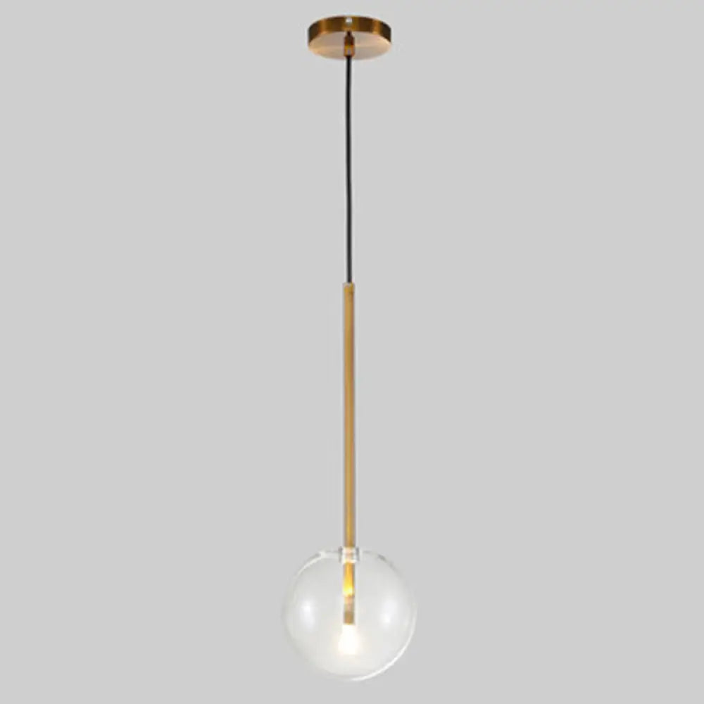 Minimalist Gold Globe Glass Pendant Light Fixture / 6