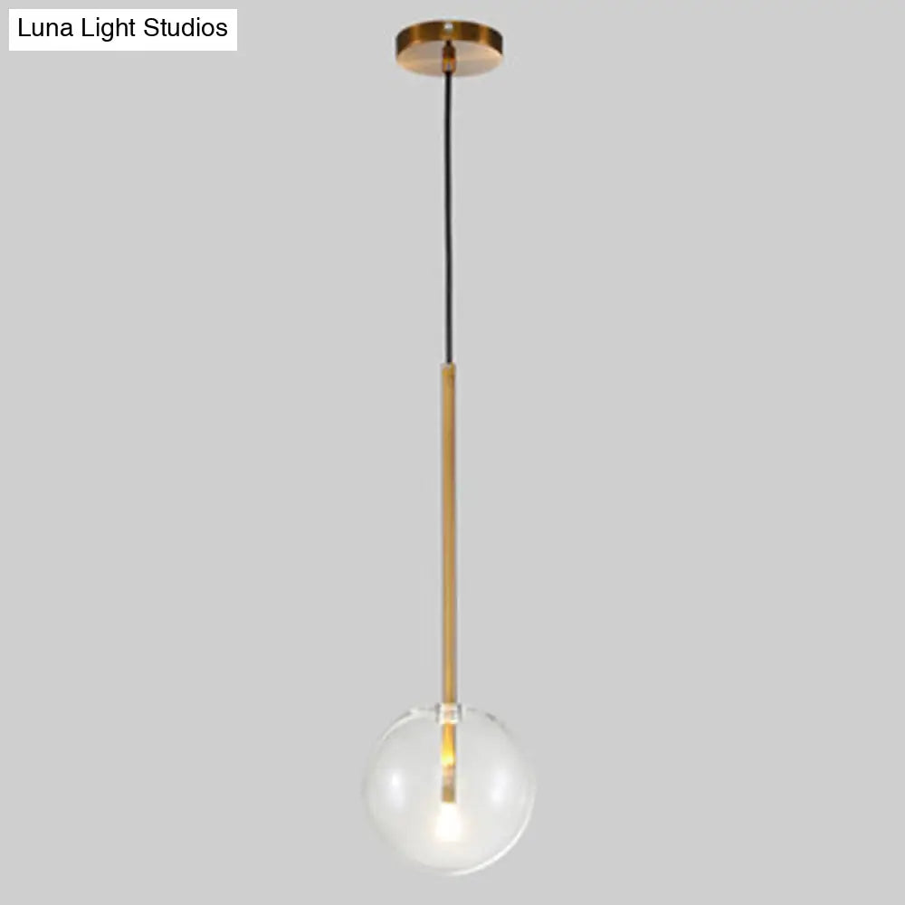 Minimalist Gold Globe Glass Pendant Light Fixture