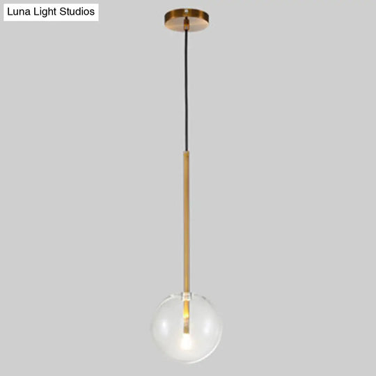 Minimalist Gold Globe Glass Pendant Light Fixture