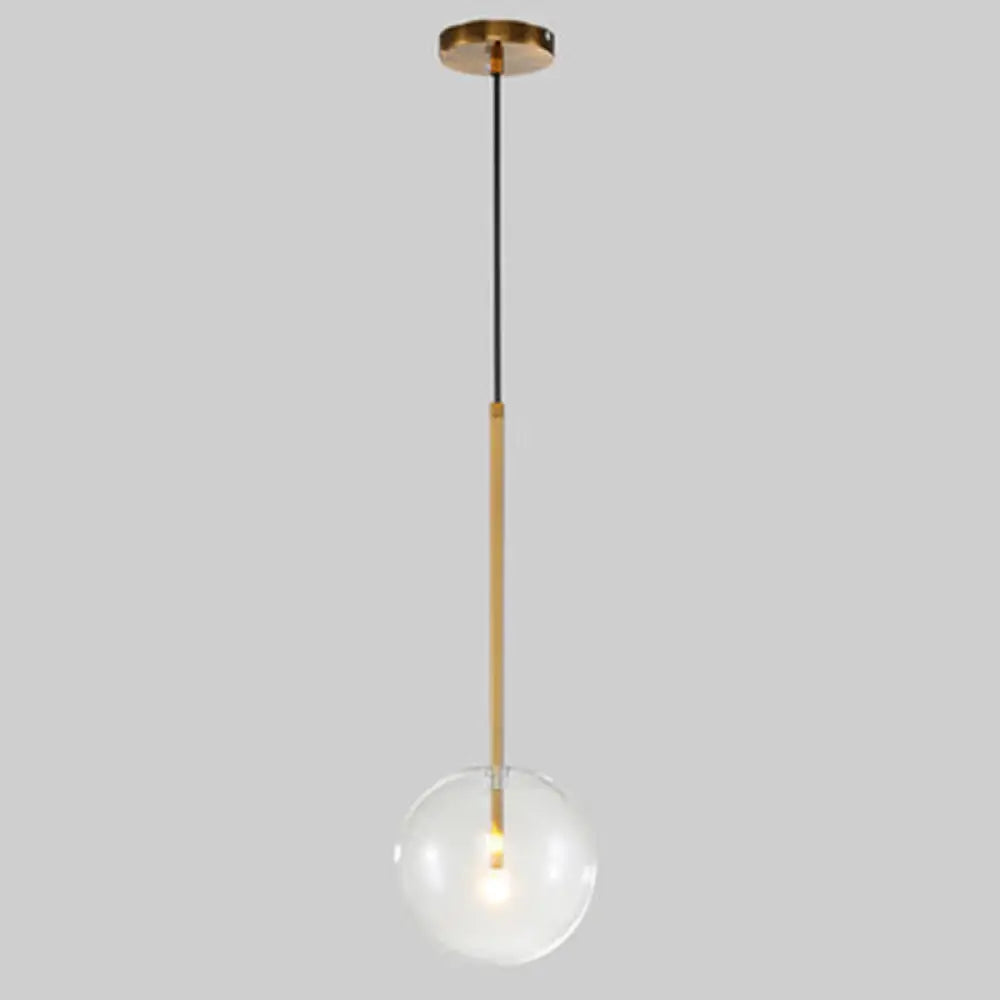 Minimalist Gold Globe Glass Pendant Light Fixture / 7