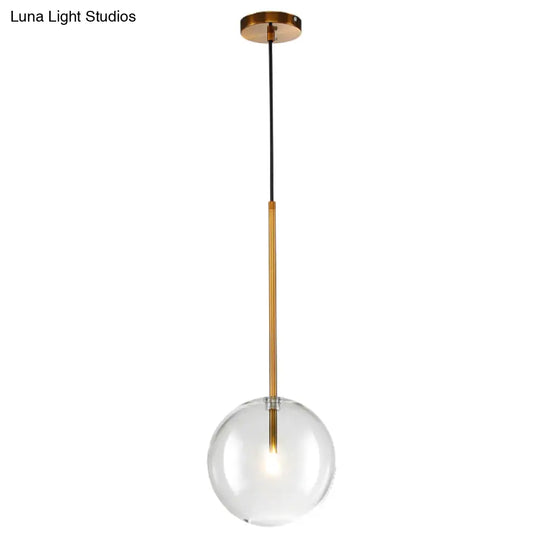 Minimalist Gold Globe Glass Pendant Light Fixture