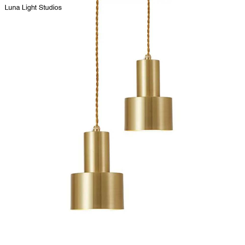 Gold Grenade Pendant Ceiling Light - Minimalist Metallic Suspension Lighting For Living Room