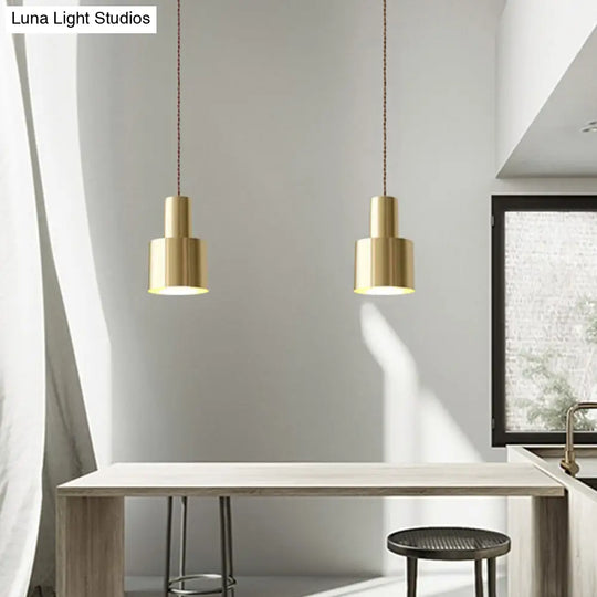 Gold Grenade Pendant Ceiling Light - Minimalist Metallic Suspension Lighting For Living Room